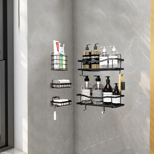 Rebrilliant Laquintin Adhesive Mount Stainless Steel Shower Caddy